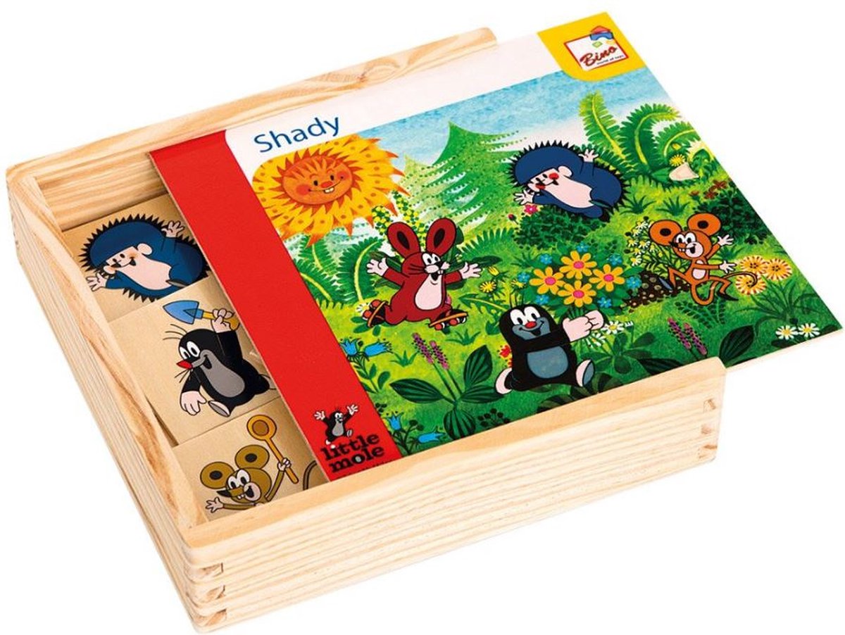 Bino Vormenpuzzel Mole Junior 17 X 17 X 4 Cm Hout 40-delig