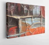 Onlinecanvas - Schilderij - Cracked Painting. Can Be Used As Background Art Horizontal Horizontal - Multicolor - 75 X 115 Cm