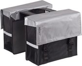 dubbele fietstas Bisonyl 34 liter zilver/zwart