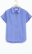 Sissy-Boy - Blauwe blouse met korte mouwen en all over print
