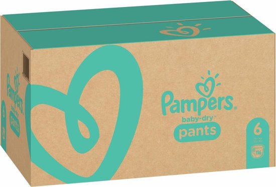Pampers Baby-Dry Pants Luierbroekjes - Maat 6 (14-19 kg) - 116 stuks - Maandbox - Pampers
