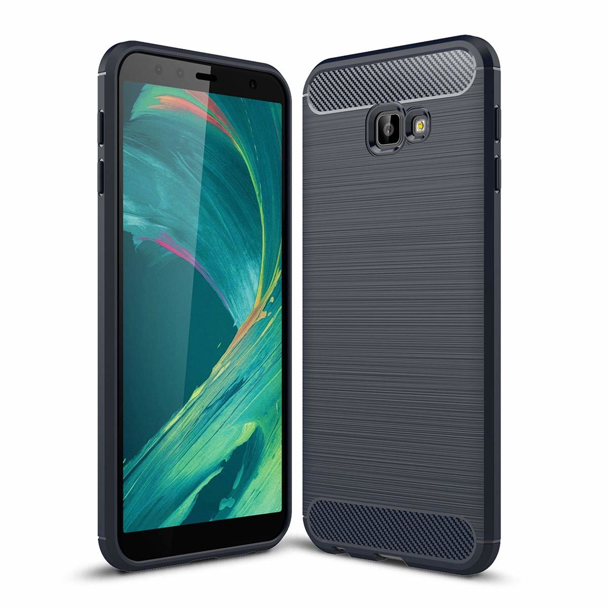 Ntech Soft Brushed TPU Hoesje Geschikt Voor Samsung Galaxy J4+ (2018) - Donker Blauw