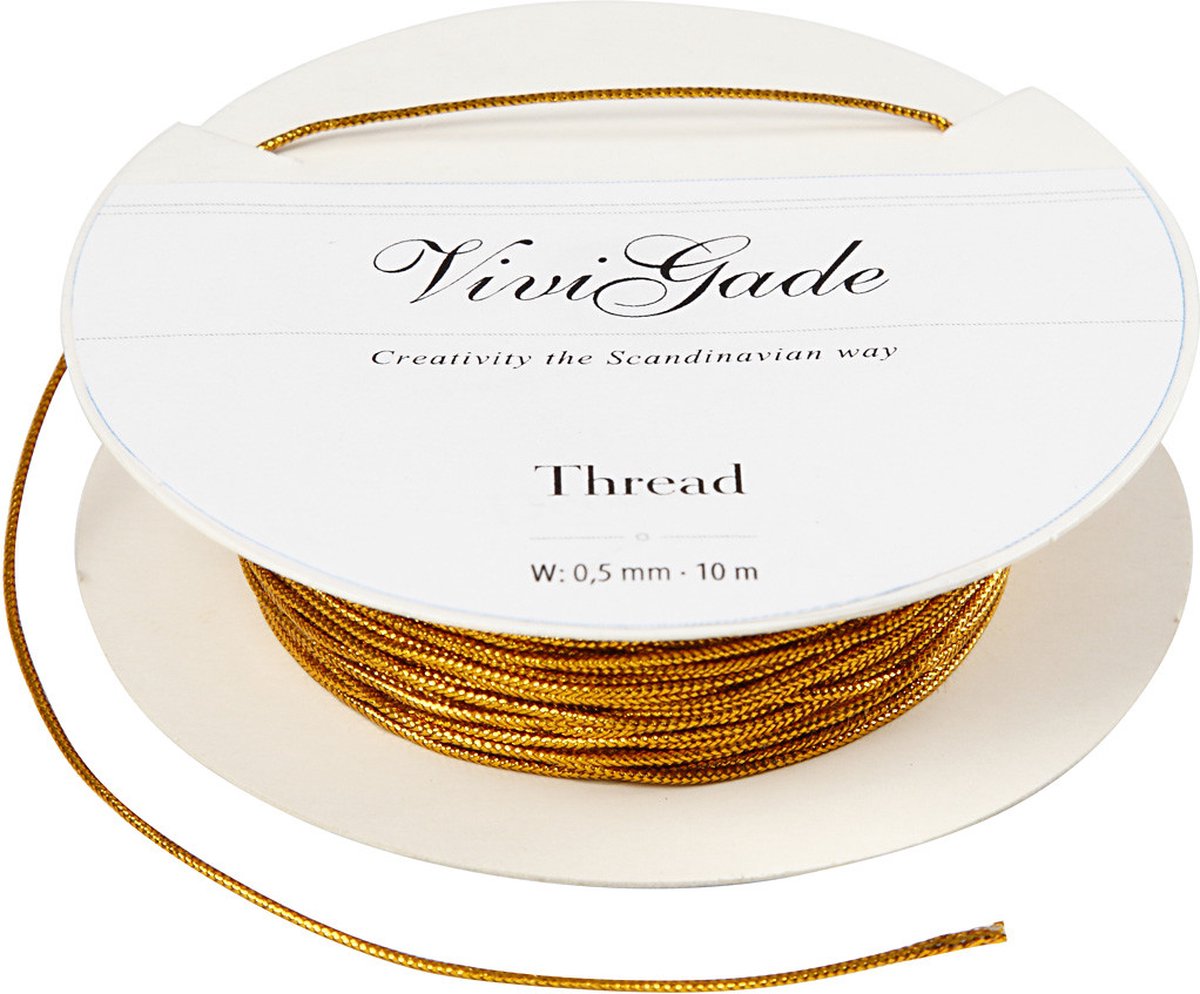 Draad, goud, dikte 0,5 mm, 10 m/ 1 rol