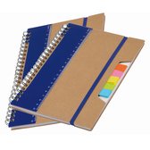 Pakket van 4x stuks schoolschriften/collegeblokken A5 - blauw - Notitieboeken