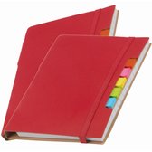 Pakket van 8x stuks schoolschriften/notitieboeken A5 gelinieerd - rood - Inclusief pen