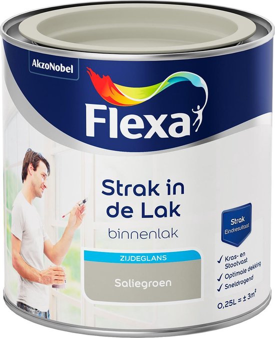Flexa Strak in de Lak - Watergedragen - Zijdeglans - sepiataupe - 0,25  liter | bol.com