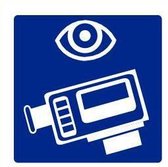 Camerabewaking sticker met oog 100 x 100 mm