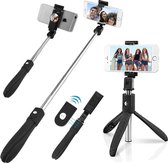 selfiestick iPhone - ZINAPS Bluetooth selfie Stick selfie Tripod Mirror Monopod standhouder statief Monopod voor Android iPhone