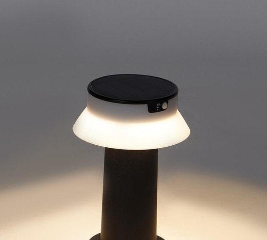 QAZQA felice - Moderne LED Dimbare Staande Buitenlamp | Staande Lamp voor buiten met Dimmer met Solar | Zonne energie - 1 lichts - H 33 cm - Zwart - Buitenverlichting - QAZQA