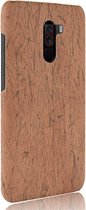 Xiaomi Pocophone F1 Hoesje - Mobigear - Wood Look Serie - Hardcase Backcover - Bruin - Hoesje Geschikt Voor Xiaomi Pocophone F1