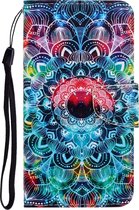 Huawei P40 Lite E Hoesje - Mobigear - Design Serie - Kunstlederen Bookcase - Mandala - Hoesje Geschikt Voor Huawei P40 Lite E