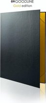 Goodline® - Luxe Metallic Gouden Rapportmap / Diplomamap / Certificaat Mappen - 2x A4 - Black-Gold Edition