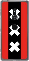 6F hoesje - geschikt voor Sony Xperia XZ2 -  Transparant TPU Case - Amsterdamse vlag #ffffff