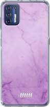 6F hoesje - geschikt voor Motorola Moto G9 Plus -  Transparant TPU Case - Lilac Marble #ffffff