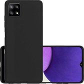 Samsung Galaxy A22 Hoesje (5G) Back Cover Siliconen Case Hoes - Zwart