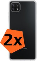 Samsung A22 Hoesje Siliconen Case (5G versie) Hoes - Samsung Galaxy A22 Hoesje Cover Hoes Silicone - Transparant - 2x