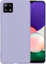 Samsung A22 5G Hoesje Siliconen Case Hoes Lila - Samsung Galaxy A22 5G 5G Hoesje Cover Hoes Siliconen