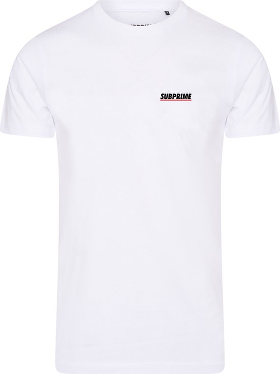 Subprime - Heren Tee SS Shirt Chest Logo White - Wit - Maat XXL