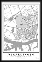 Poster Stad Vlaardingen - A2 - 42 x 59,4 cm - Inclusief lijst (Zwart Aluminium)
