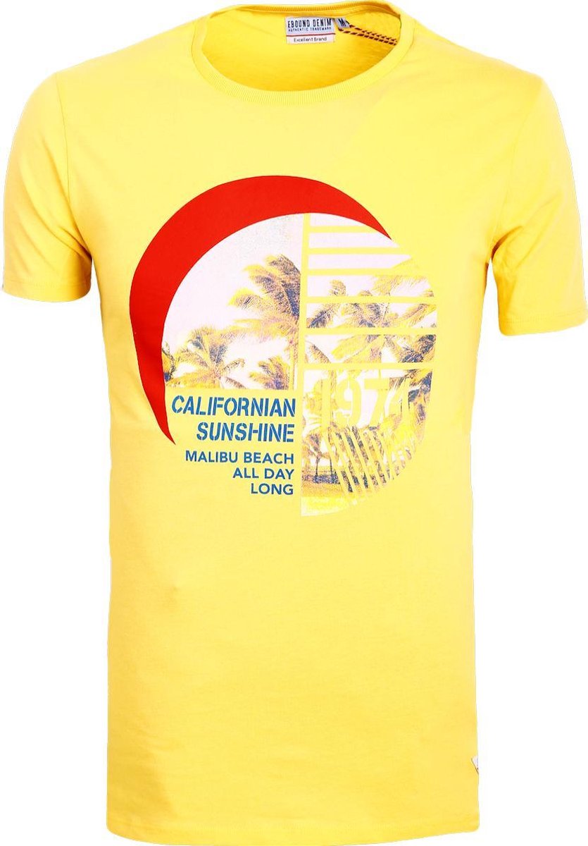 E-bound T-shirt California Sunshine Malibu Beach Geel - XL