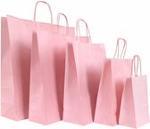 Papieren tasjes 50 stuks - Roze - 55x15x49cm - Cadeautasjes - Papieren tasjes met handvat