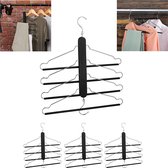 Relaxdays 4x ruimtebesparende kledinghanger - kleerhanger - broeklat - multi kledinghanger