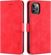 AZNS Skin Feel Calf Texture Horizontal Flip Leather Case met kaartsleuven & houder & portemonnee voor iPhone 11 Pro Max (rood)
