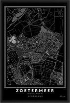 Poster Stad Zoetermeer - A2 - 42 x 59,4 cm - Inclusief lijst (Zwart Aluminium)