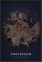 Poster Stad Amsterdam A4 - 21 x 30 cm (Exclusief Lijst)