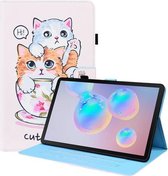 Voor Samsung Galaxy Tab S7 2020 SM-T870/SM-T875 Animal Patroon Horizontale Flip Lederen Case met Houder & Kaartsleuven & Fotolijst (Cat Brothers)