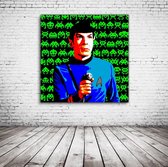 Dr Spock  Pop Art Acrylglas - 100 x 100 cm op Acrylaat glas + Inox Spacers / RVS afstandhouders - Popart Wanddecoratie