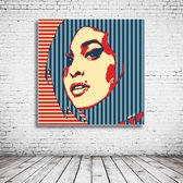 Pop Art Amy Winehouse Canvas - 90 x 90 cm - Canvasprint - Op dennenhouten kader - Geprint Schilderij - Popart Wanddecoratie