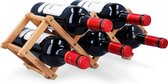 Navaris wijnrek van bamboe - Rekje voor wijnflessen - 45 x 12 x 15,2 cm - Voor 5 flessen - Opvouwbaar flessenrek