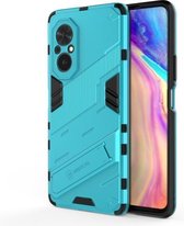 Voor Honor 50 SE Punk Armor 2 in 1 PC + TPU schokbestendig hoesje met onzichtbare houder (blauw)