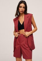 Mango Broek Katoenen Bandplooi Bermuda 17092024 70 Dames Maat - W44