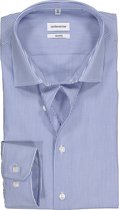 Seidensticker shaped fit overhemd - blauw met wit gestreept - Strijkvrij - Boordmaat: 43
