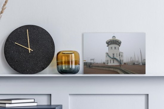 Phare de Harlingen en Frise 30x20 cm - petit - Tirage photo sur toile (Décoration murale salon / chambre)
