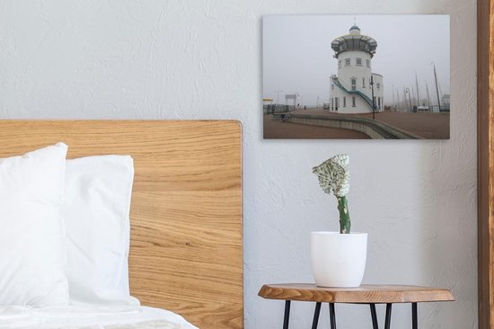 Phare de Harlingen en Frise 30x20 cm - petit - Tirage photo sur toile (Décoration murale salon / chambre)