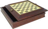 Messing-achtige top – Houten schaakbord box – 50×50 cm