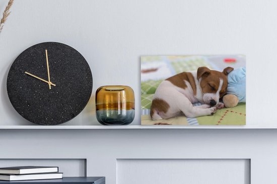 Peintures sur Toile Puppy - Sommeil - Couverture - 30x20 cm - Décoration murale