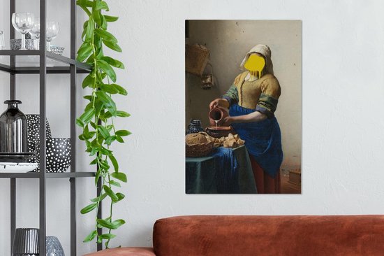 Canvas Schilderij Melkmeisje - Johannes Vermeer - Verf - 60x90 cm - Wanddecoratie - OneMillionCanvasses