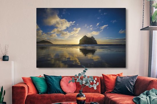 Canvas schilderij 150x100 cm - Wanddecoratie Stranden in het Nationaal park Kahurangi in Oceanië - Muurdecoratie woonkamer - Slaapkamer decoratie - Kamer accessoires - Schilderijen