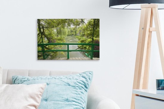 Vue sur l'eau du pont japonais dans le jardin de Monet à la française Giverny Toile 30x20 cm - petit - Tirage photo sur toile (Décoration murale salon / chambre)