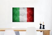 Canvas Schilderij Afbeelding van de vlag van Italië - 90x60 cm - Wanddecoratie