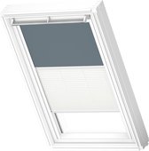 VELUX Origineel Verduisterend Rolgordijn Plus Plissé (DFD) Wit Kozijn, MK08, Dark Petrol