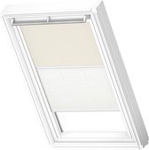 VELUX Origineel Verduisterend Rolgordijn Plus Plissé (DFD) Wit Kozijn, CK02, Licht Beige