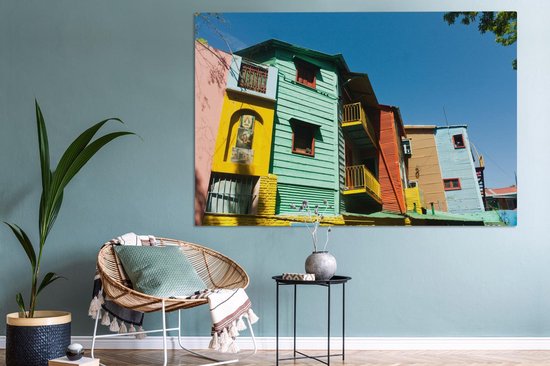 Journée ensoleillée dans le quartier argentin de la Boca Toile 180x120 cm - Tirage photo sur Toile (Décoration murale salon / chambre) XXL / Groot format!