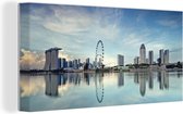 Canvas Schilderij Singapore - Water - Reflectie - 80x40 cm - Wanddecoratie