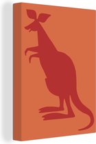 Une illustration d'une toile kangourou rouge 30x40 cm - petit - Tirage photo sur toile (Décoration murale salon / chambre) / Animaux sauvages Peintures sur toile