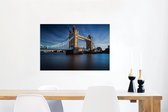 Canvas Schilderij De Tower Bridge van Londen in het zonlicht - 90x60 cm - Wanddecoratie